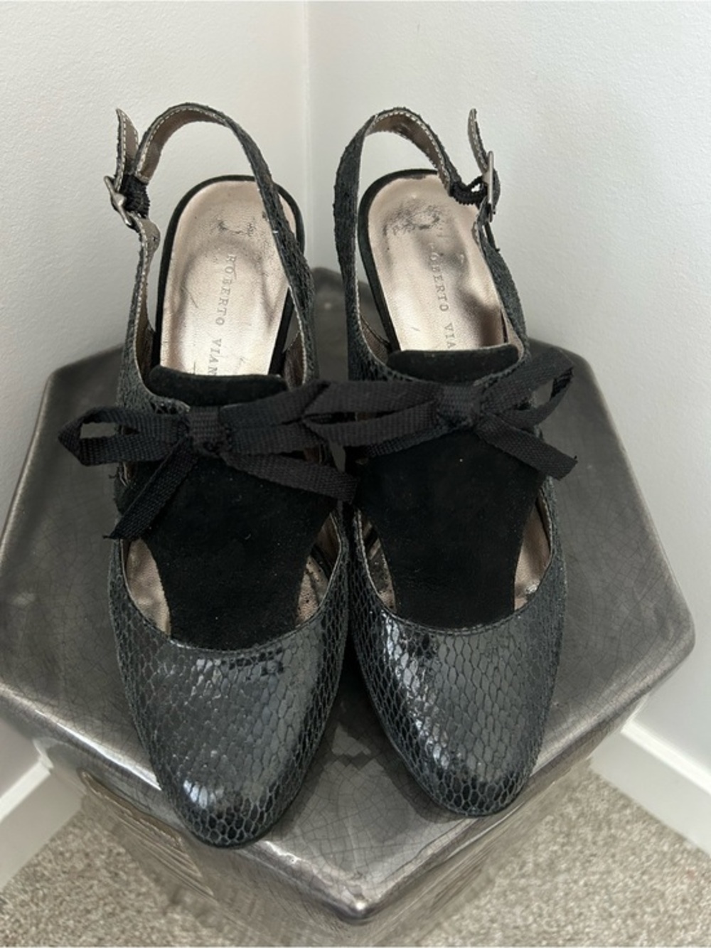 Roberto Vianni Tuxedo Slingback Shoes